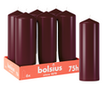 Bolsius - Gladde Stompkaarsen - 6 stuks - Bordeauxrood - 75 branduren - 20 x 6,8 cm