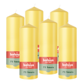Bolsius - Gladde Stompkaarsen - 6 stuks - Geel - 20 cm - 75 Branduren