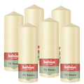 Bolsius - Gladde Stompkaarsen - 6 Stuks - Beige - 20 cm - 75 Branduren