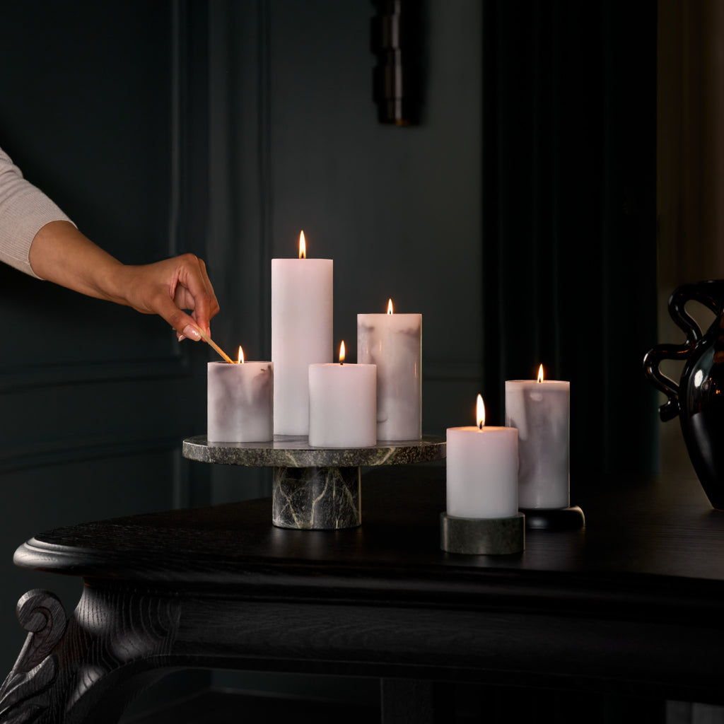 Bolsius - Rustieke kaarsen set - Carrara Grey - Marble