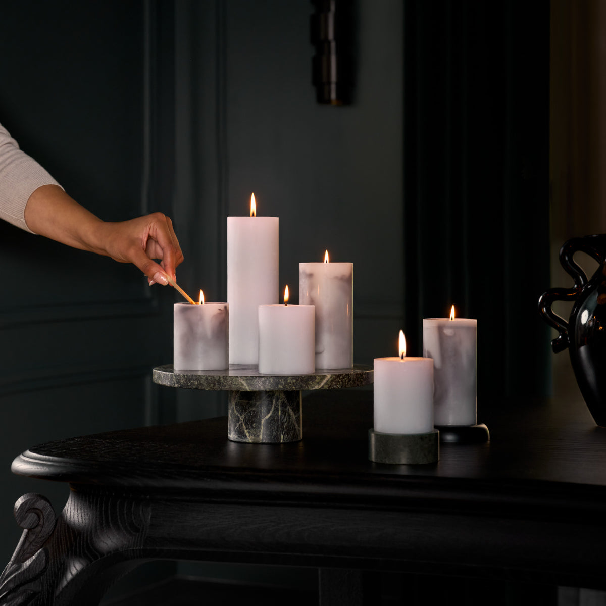 Bolsius - Rustieke kaarsen set - Carrara Grey - Marble