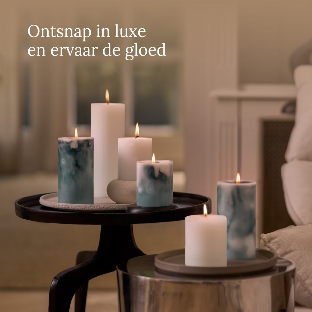 Bolsius - Rustieke kaarsen set - Malachite Green - Marble