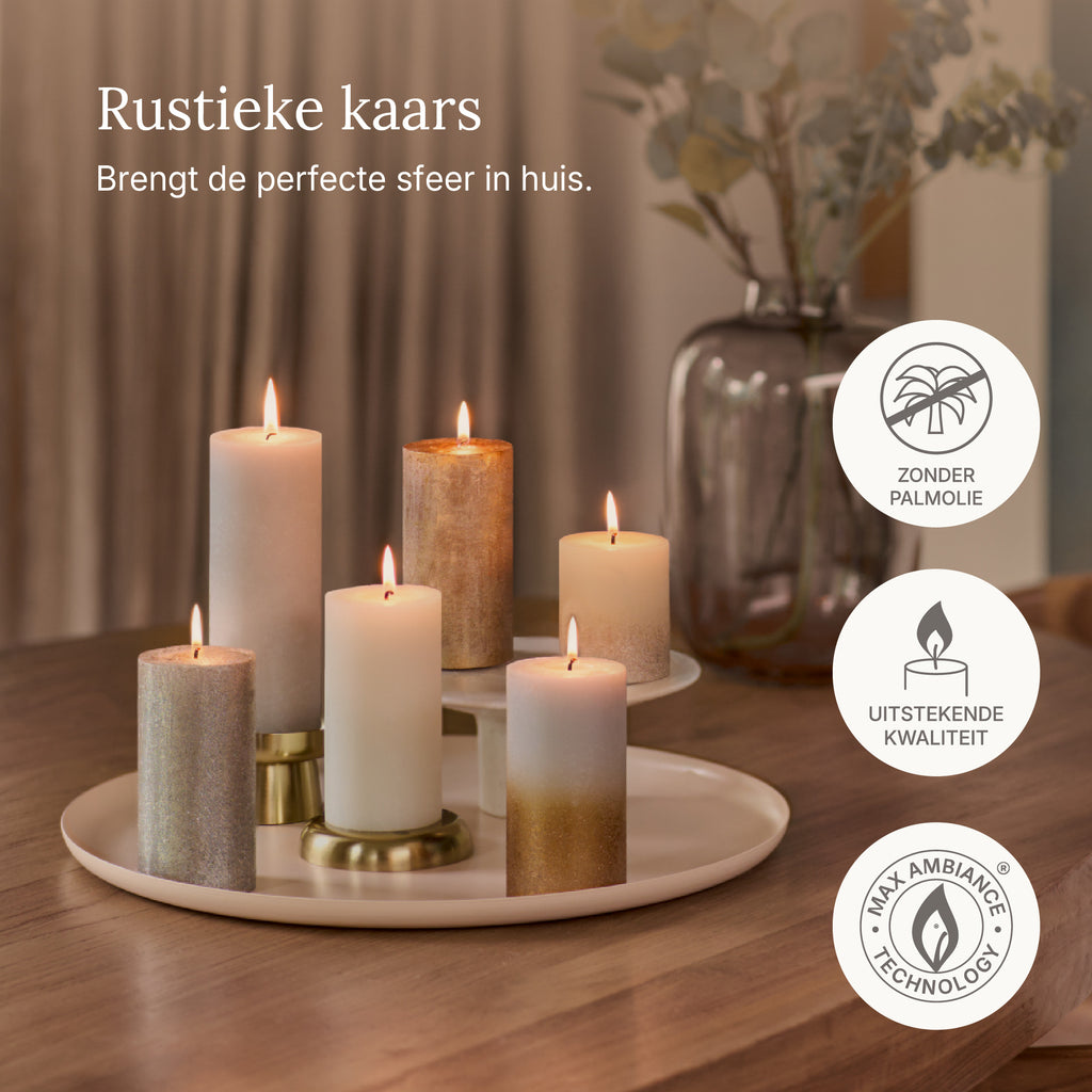 Bolsius - Rustieke Kaarsen Set - New Sparkle