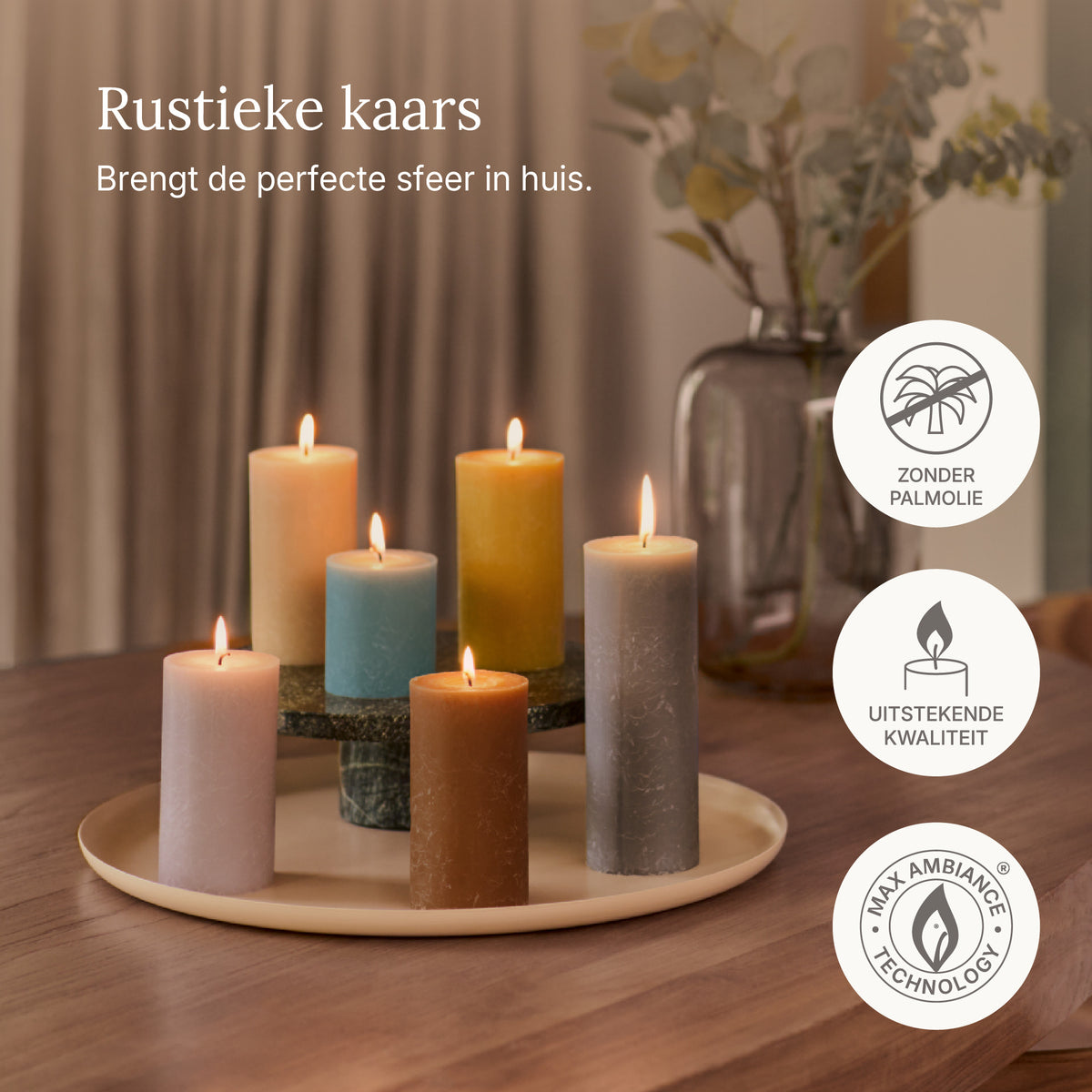Bolsius - Rustieke Kaarsen Set - Nordic Ambiances
