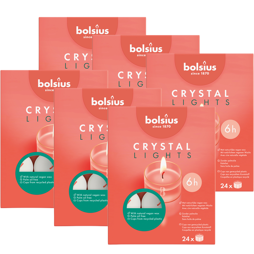 Bolsius - Clear Cup - 144 Waxinelichtjes - Theelichtjes - 6 branduren - Duurzaam