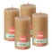 Bolsius - Rustieke Kaars - Gedraaid Patroon - 4 stuks - Beige - 60 branduren - 13 cm