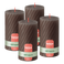 Bolsius - Rustieke Kaars - Gedraaid Patroon - 4 stuks - Taupe Donker Bruin - 60 branduren - 13 cm