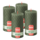 Bolsius - Rustieke Kaars - Gedraaid Patroon - 4 stuks - Groen - 60 branduren - 13 cm