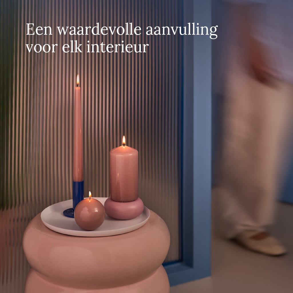 Bolsius - Glossy - Stompkaarsen - 6 Stuks - Lichtroze - 13cm - 43 branduren