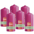 Bolsius - Glossy - Stompkaarsen - 6 Stuks - Fuchsia Roze - 13cm - 43 branduren