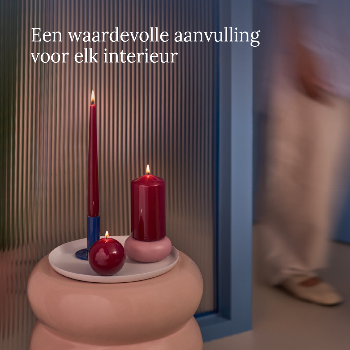 Bolsius - Glossy - Stompkaarsen - 6 Stuks - Rood - 13cm - 43 branduren