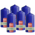Bolsius - Glossy - Stompkaarsen - 6 Stuks - Blauw - 13cm - 43 branduren