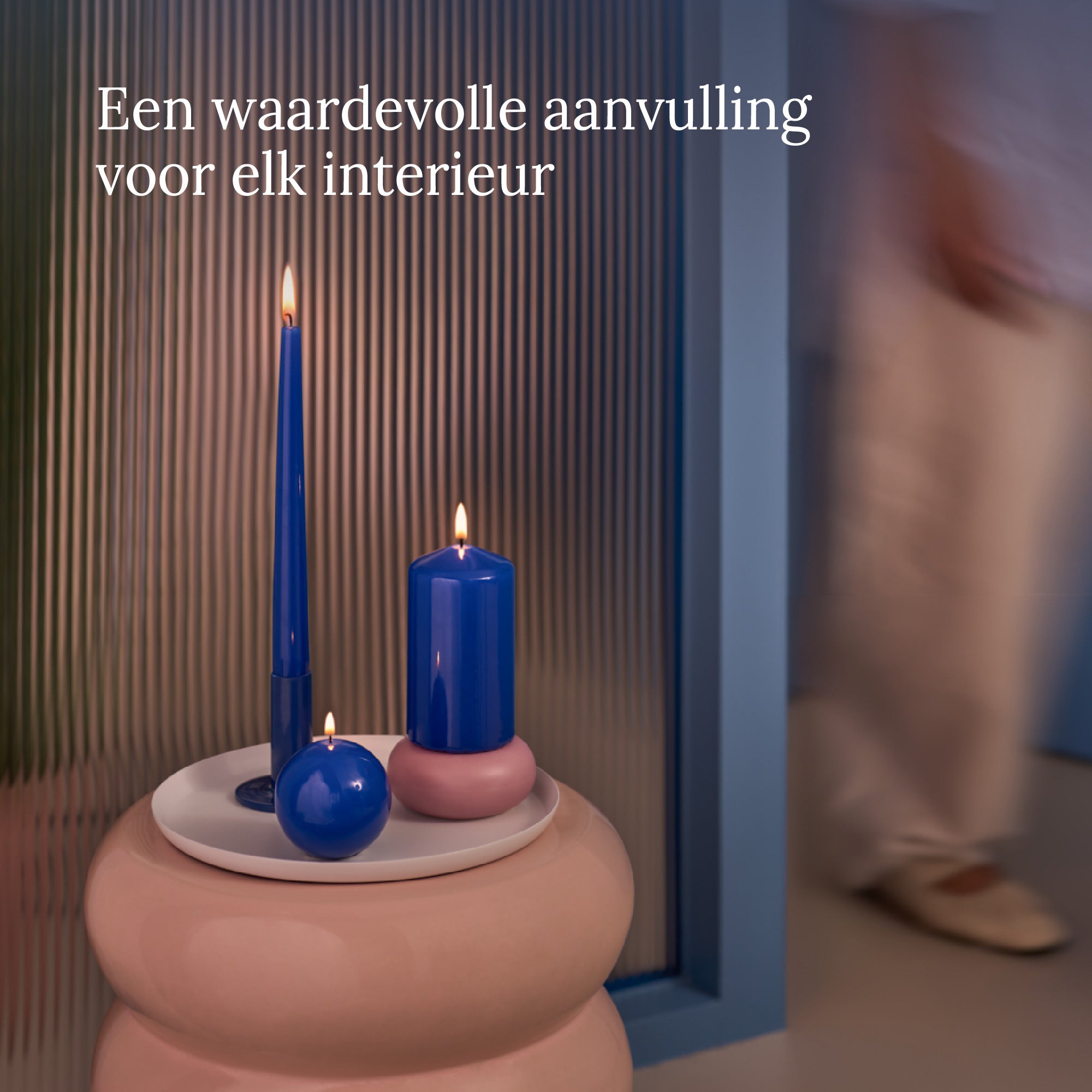Bolsius - Glossy - Stompkaarsen - 6 Stuks - Blauw - 13cm - 43 branduren