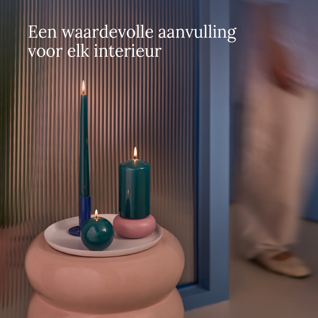 Bolsius - Glossy - Stompkaarsen - 6 Stuks - Groen - 13cm - 43 branduren