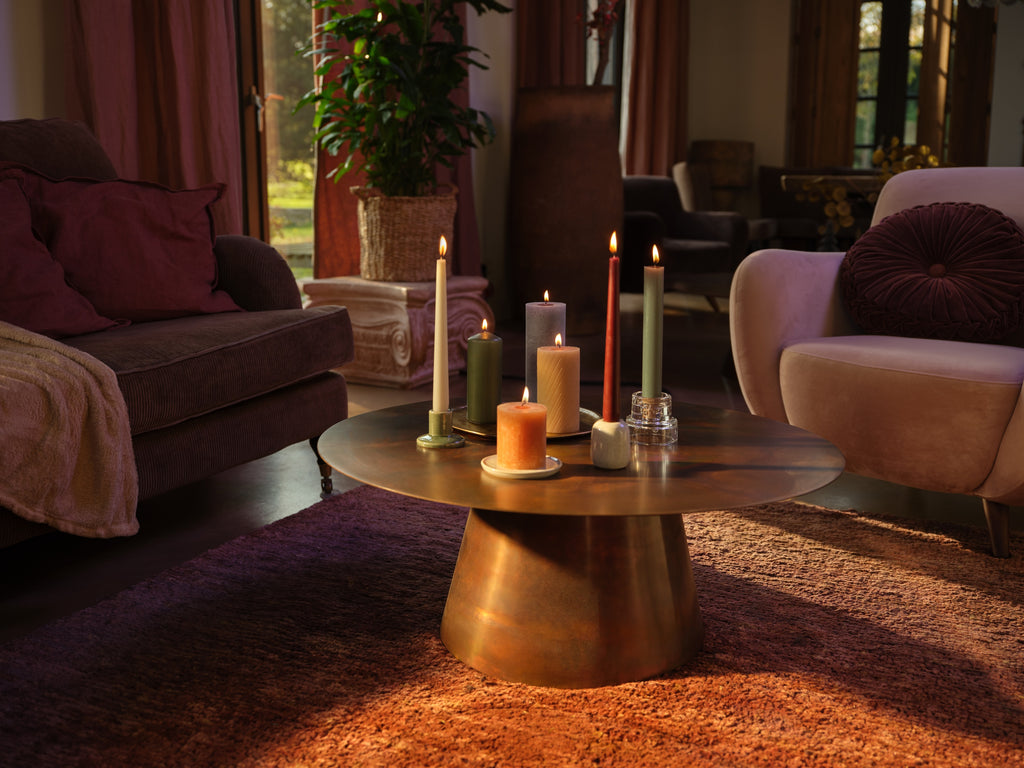 Bolsius - 9 Dinerkaarsen Rustiek Extra Breed - Olijfgroen - 23 cm - Diameter 3 cm - 15 Branduren