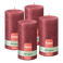 Bolsius - Rustieke kaars Shimmer - 4 Stuks - Metallic - Rood - 13cm