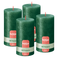 Bolsius - Rustieke kaars Shimmer - 4 Stuks - Metallic Groen - 13cm - 60 Branduren