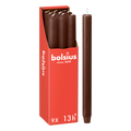 Bolsius - Rustieke Dinerkaarsen - Donkerbruin - 9 stuks - 13 branduren - 27cm