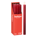 Bolsius - Rustieke Dinerkaarsen - Bordeaux Rood - 9 stuks - 13 branduren - 27 cm