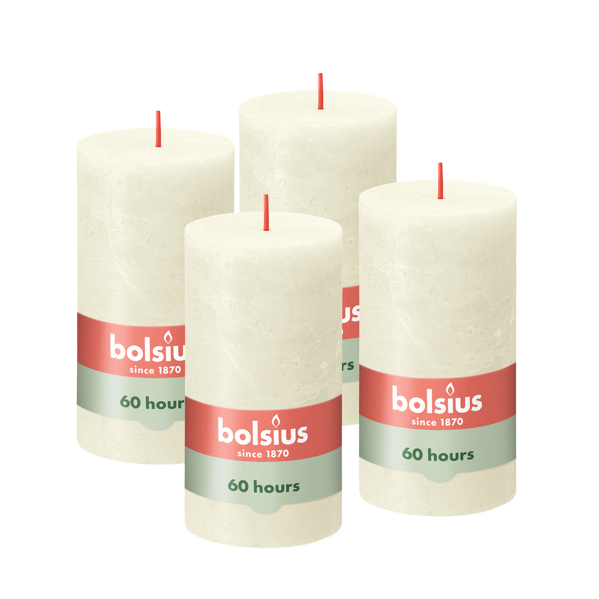 Bolsius - Rustieke Kaars - 4 Stuks - Ivoor - 13cm