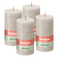 Bolsius - Rustieke Kaars - 4 Stuks - Licht Grijs - 13cm