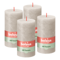 Bolsius - Rustieke Kaars - 4 Stuks - Licht Grijs - 13cm