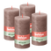 Bolsius - Rustieke Kaars - 4 Stuks - Taupe - 13cm - 60 branduren