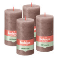 Bolsius - Rustieke Kaars - 4 Stuks - Taupe - 13cm - 60 branduren