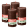 Bolsius - Rustieke Stompkaarsen - 4 Stuks - Bruin - 13cm - 60 branduren