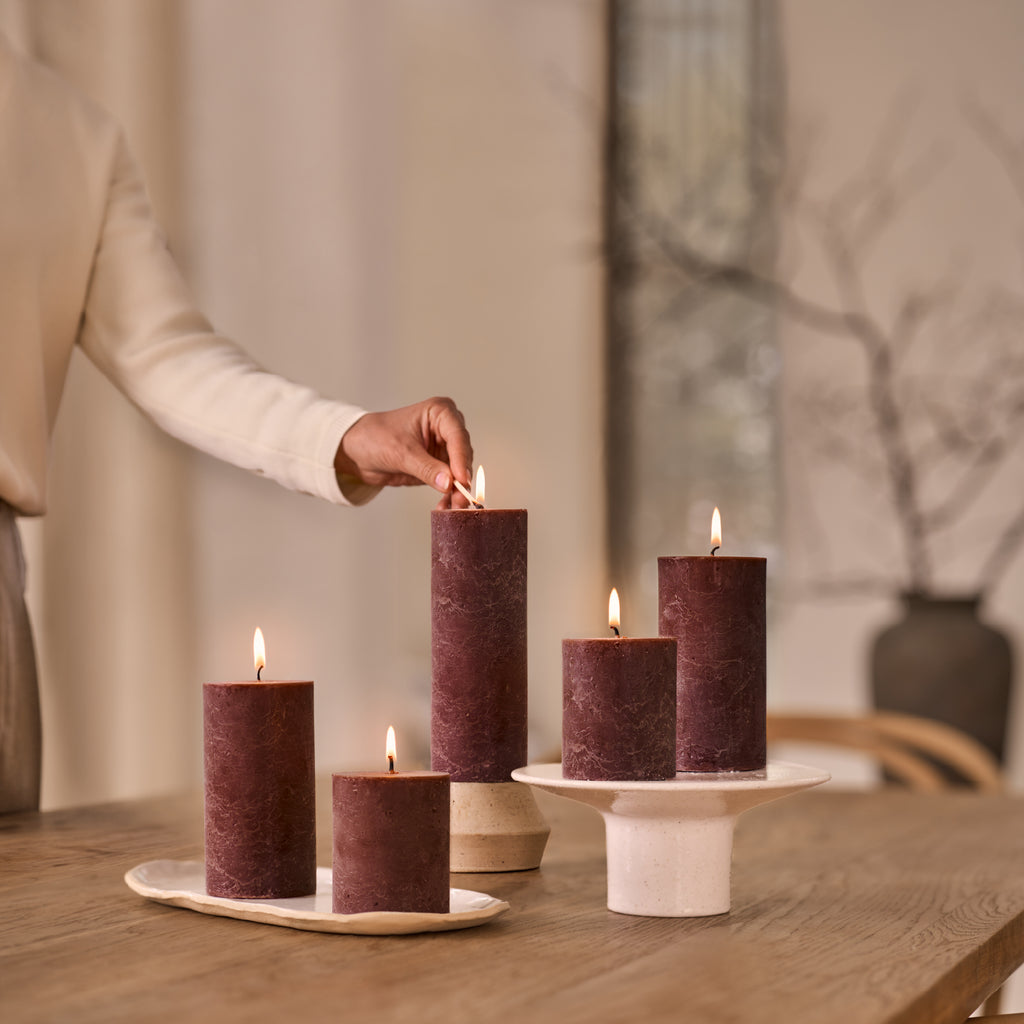Bolsius - Rustieke Stompkaarsen - 4 Stuks - Bruin - 13cm - 60 branduren