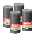 Bolsius - Rustieke Kaars - 4 Stuks - Antraciet - 13cm
