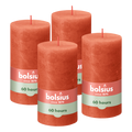 Bolsius - Rustieke Kaars - 4 Stuks - Oranje - 13cm