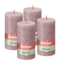 Bolsius - Rustieke Kaars - 4 Stuks - Oud Roze - 13cm