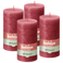 Bolsius - Rustieke Kaars - 4 Stuks - Rood - 13cm