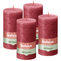 Bolsius - Rustieke Kaars - 4 Stuks - Rood - 13cm