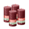 Bolsius - Rustieke Kaars - 4 Stuks - Bordeaux Rood - 13cm