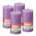Bolsius - Rustieke Kaars - 4 Stuks - Paars Violet - 13cm