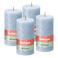 Bolsius - Rustieke Kaars - 4 Stuks - Licht Blauw - Sky Blue - 13cm