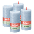 Bolsius - Rustieke Kaars - 4 Stuks - Licht Blauw - Sky Blue - 13cm