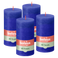 Bolsius - Rustieke Stompkaarsen - 4 Stuks - Blauw - 13cm - 60 branduren