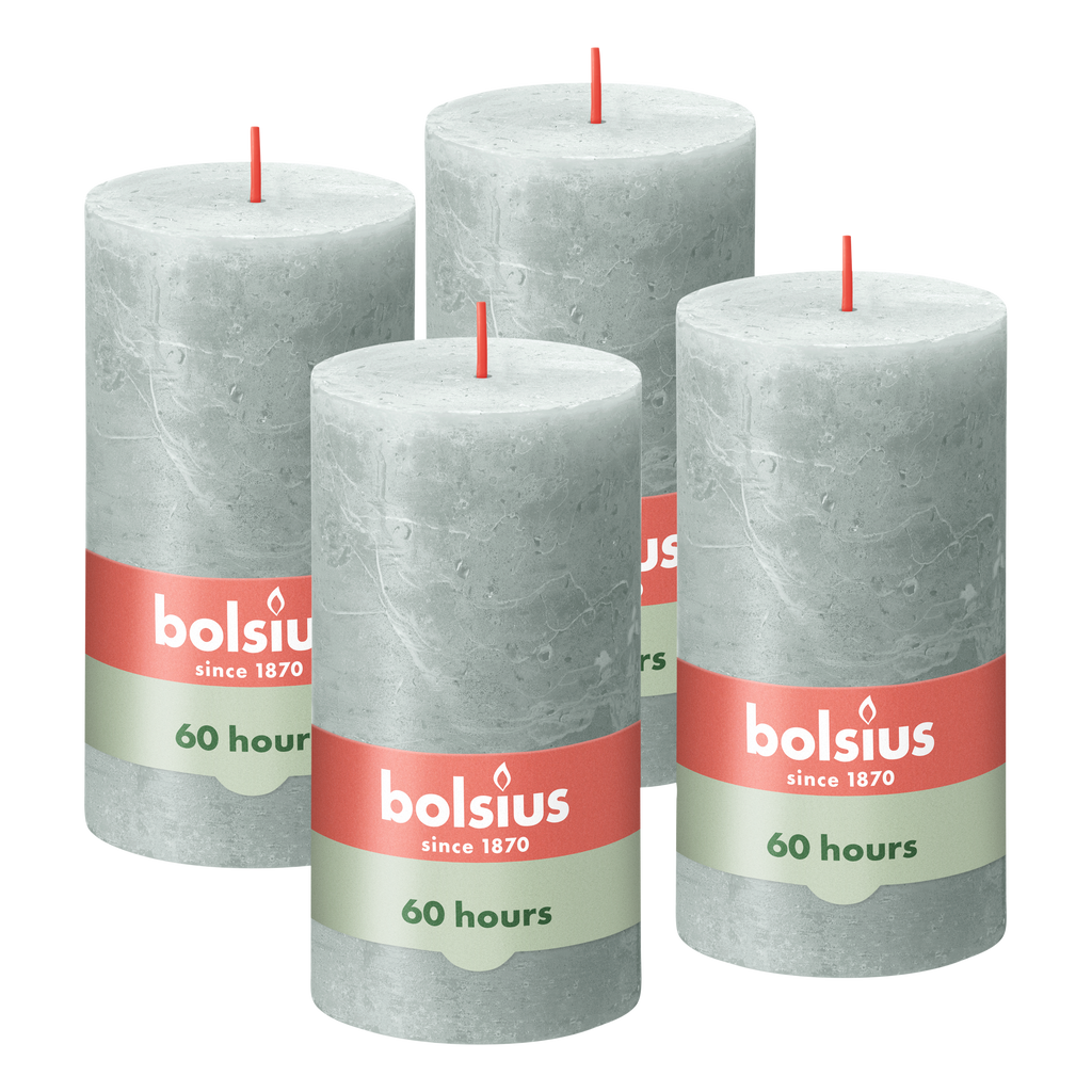 Bolsius - Rustieke Kaars - 4 Stuks - Jade Groen - 13cm