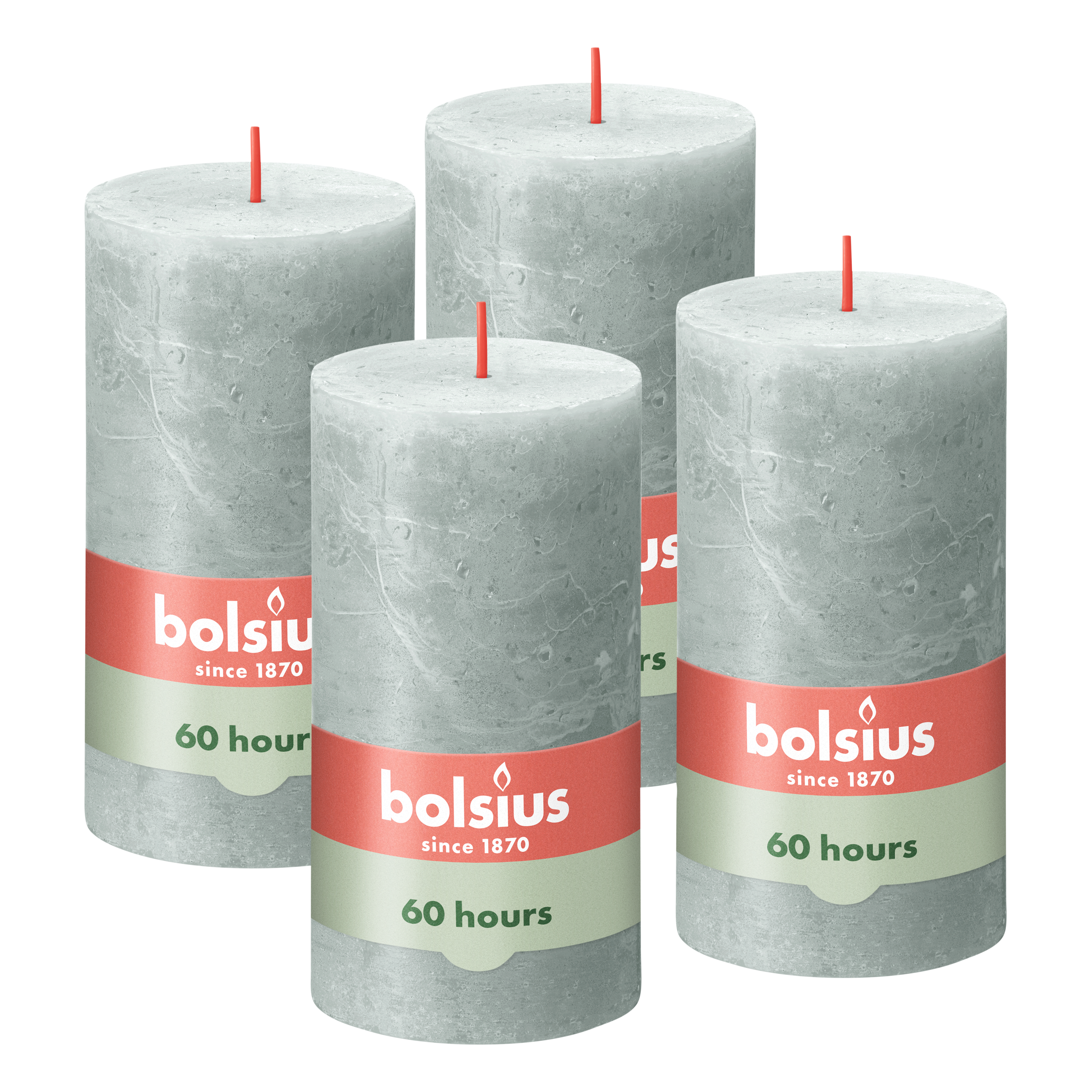 Bolsius - Rustieke Kaars - 4 Stuks - Jade Groen - 13cm