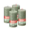 Bolsius - Rustieke Kaars - 4 Stuks - Olijf Groen - 13cm
