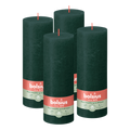 Bolsius - Rustieke Stompkaarsen - 4 stuks - Groen - 13cm - 60 branduren