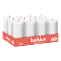 Bolsius - Rustieke Kaars - Wit - 12 stuks - 13 cm - 60 branduren