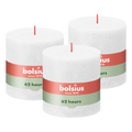 Bolsius - Rustieke Kaars - 3 Stuks - Wit - 10cm - 62 Branduren