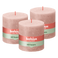 Bolsius - Rustieke Kaars - 3 Stuks - Roze - 10 x 10cm - 62 Branduren