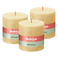 Bolsius - Rustieke Kaars - 3 Stuks - Oat Beige - 10 x 10cm - 62 Branduren
