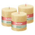 Bolsius - Rustieke Kaars - 3 Stuks - Oat Beige - 10 x 10cm - 62 Branduren