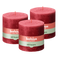 Bolsius - Rustieke Kaars - 3 Stuks - Rood - 10 x 10cm - 62 Branduren